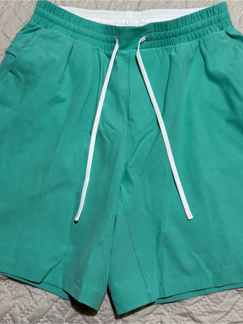 lululemon athletica Teal Green Athletic Shorts with White Drawstring